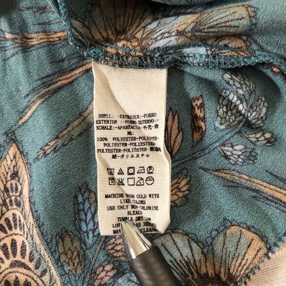 Free People V-neck Sleeveless Top Floral Tiered Hi/Low Blue Size XS - Picture 6 of 9